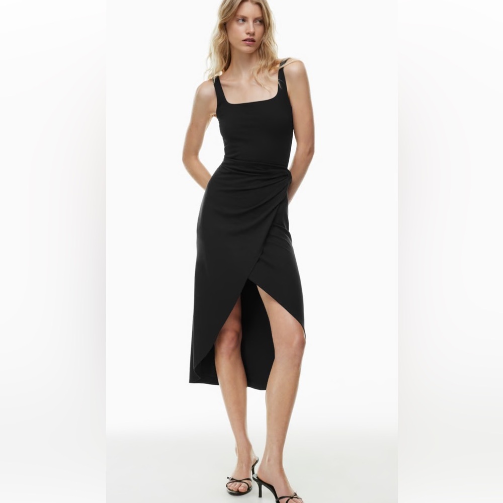 Aritzia Wilfred Black Saturn Midi Dress